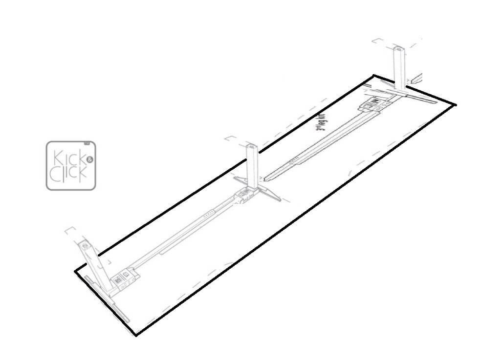 Linak lourdement chargé Desk Frame support de bureau d'angle course 650mm noir