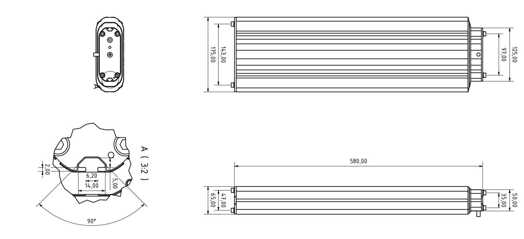 Baumeister & Schack 1er Set T175/3 Hubsäule Hub 800 mm bis zu 800 N