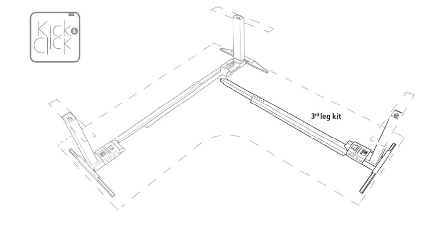 Telaio per scrivania Linak per carichi pesanti Telaio per scrivania angolare corsa 650 mm bianco