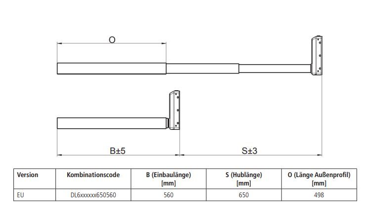 Linak DESKLINE® lifting column DL6 stroke 650 mm up to 800 N in 38mm/s ...